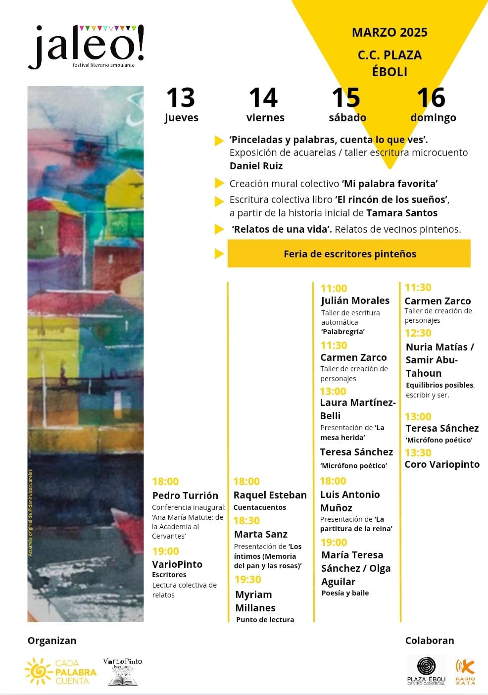 13 al 16 de marzo, Festival literario Jaleo, con la colaboración de Radio XATA.
