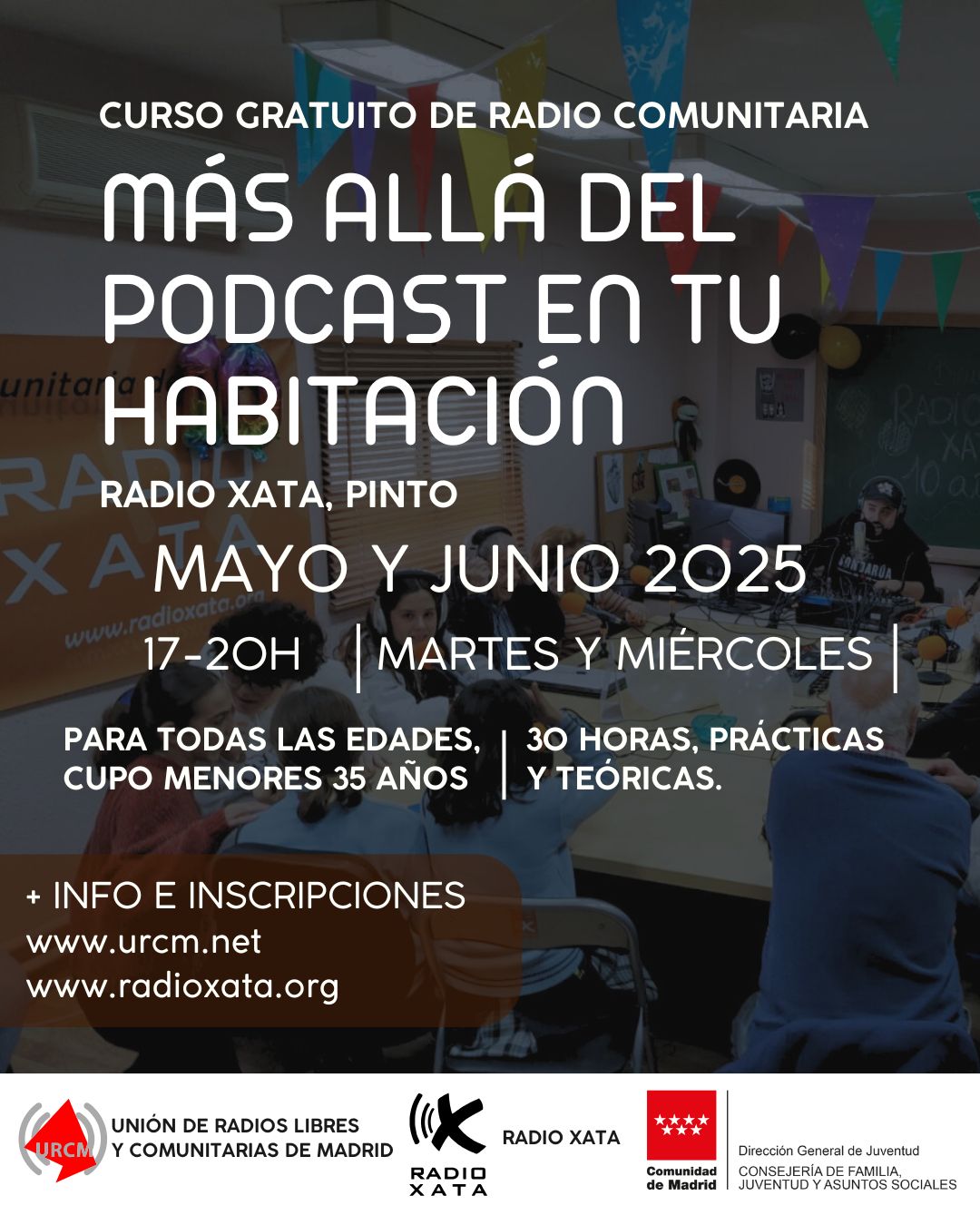 Curso gratuito de radio comunitaria en Pinto en mayo y junio.
